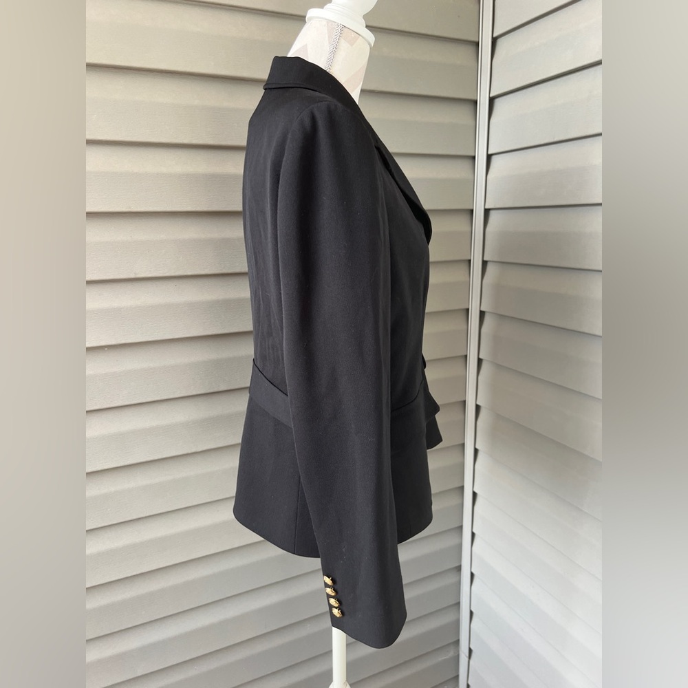 VTG- RALPH LAUREN Black 100% Wool Gold Button Crest Crown Patch Blazer Sz 12P - Picture 4 of 15